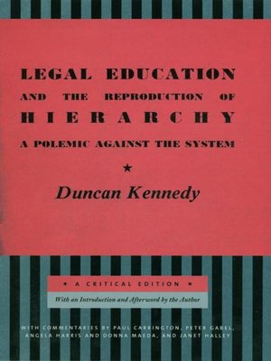 cover image of Legal Education and the Reproduction of Hierarchy
